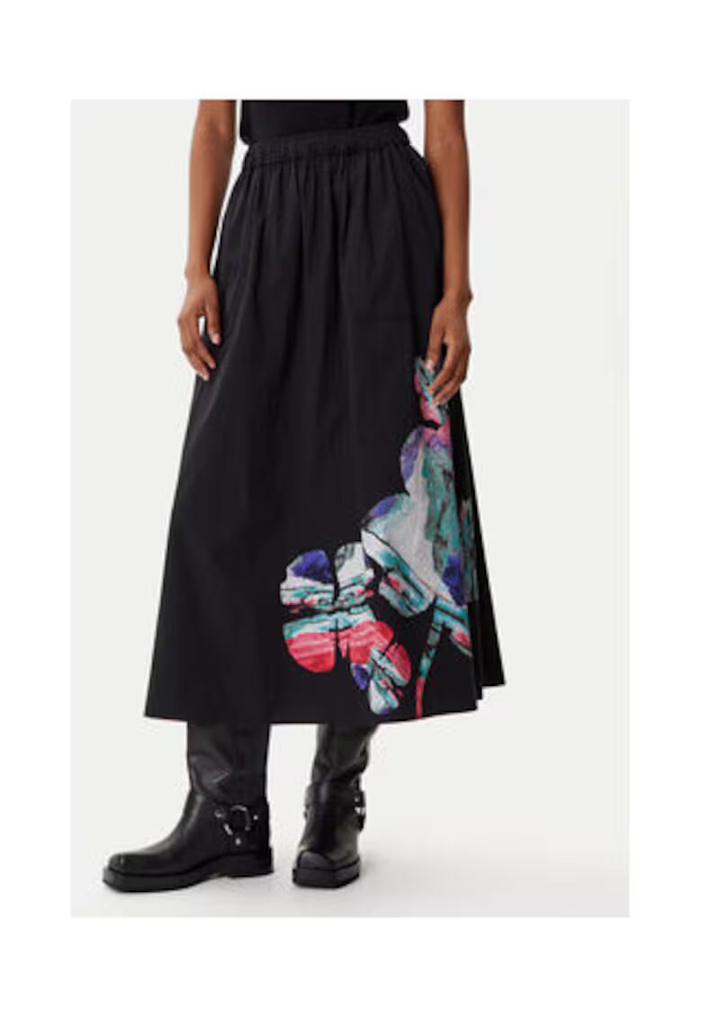 Desigual Fusta trapezoidala - neagra - 100% bumbac