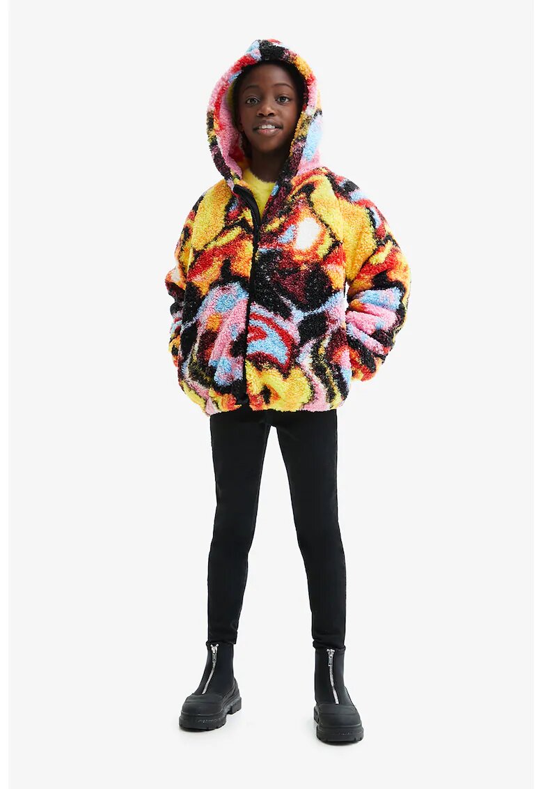 Desigual Geaca cu gluga si imprimeu abstract - Multicolor