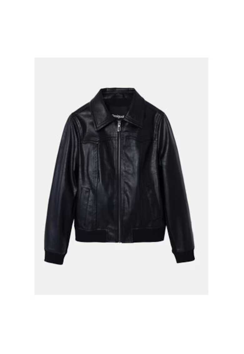 Desigual Geaca dama - 304476747 - Piele ecologica - Negru - Negru