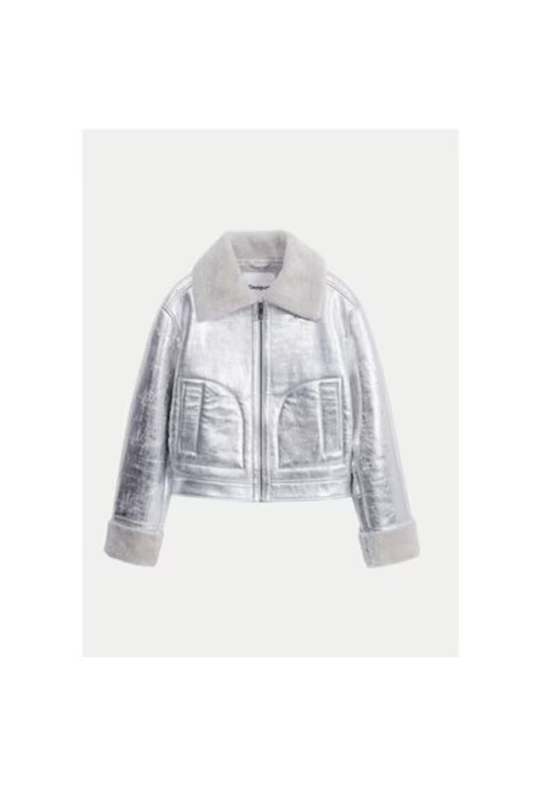Desigual Geaca dama - 304477270 - Poliester reciclat - Argintiu - Argintiu