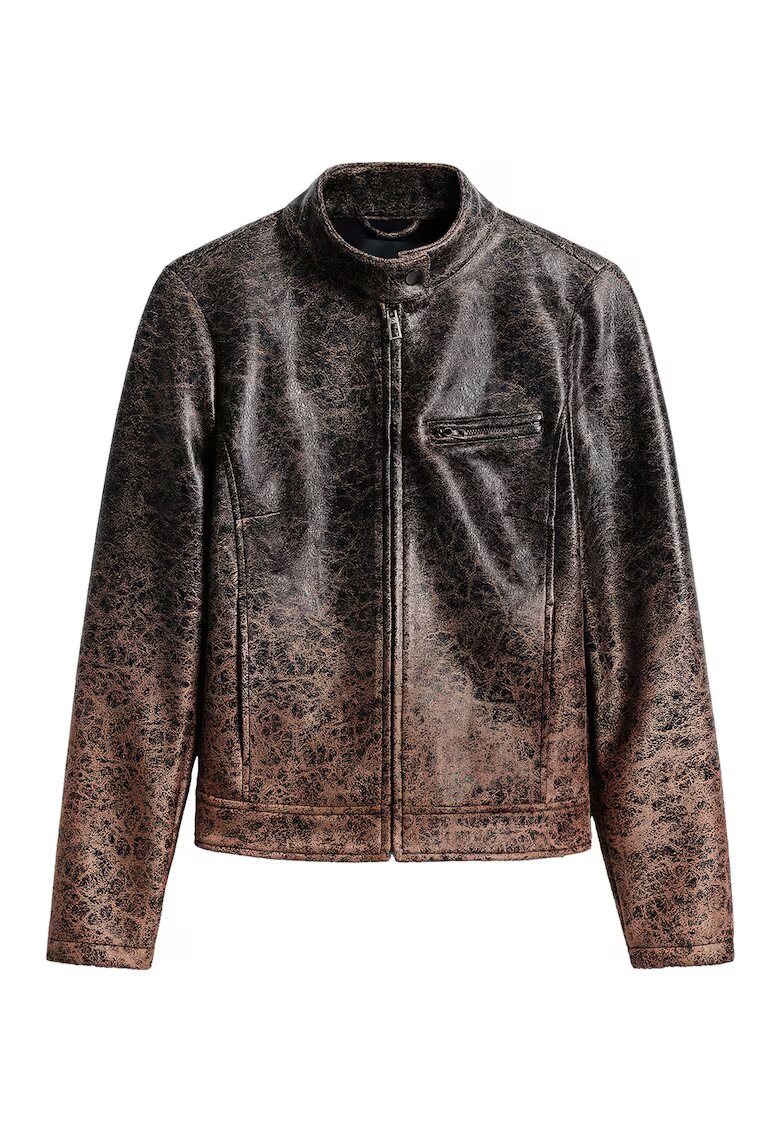 Desigual Geaca din piele dama 25SWEW44 - Poliester - Maro - Maro