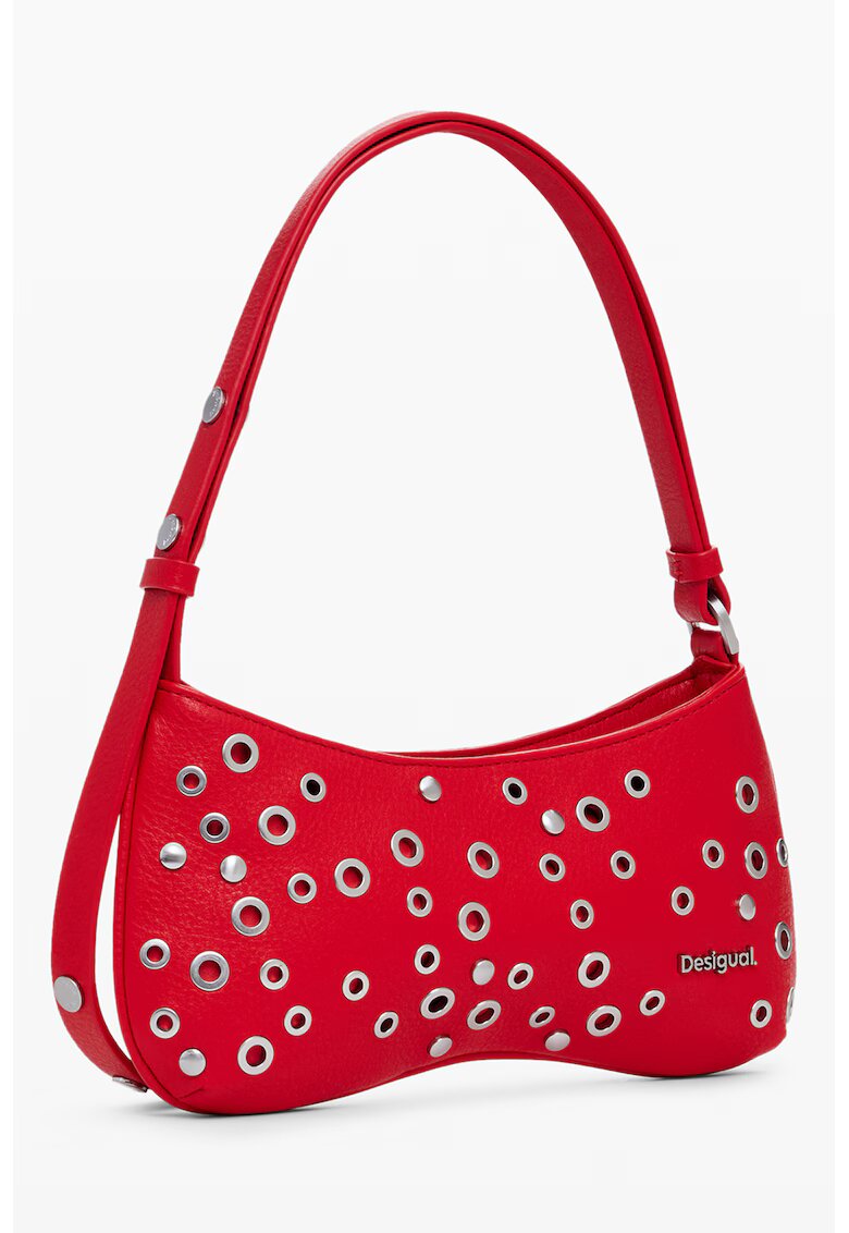 Desigual Geanta crossbody cu nituri - Rosu