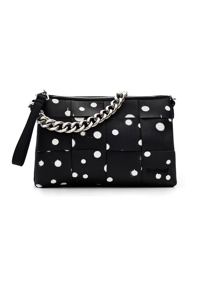 Desigual Geanta crossbody de piele ecologica cu model - Negru