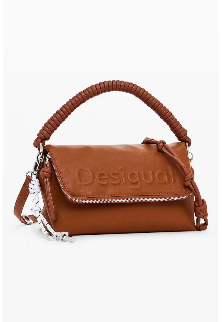 Desigual Geanta crossbody din piele ecologica cu bareta ajustabila - Caramel
