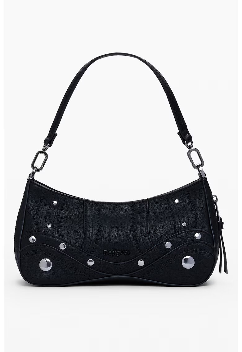 Desigual Geanta crossbody din piele ecologica cu detalii cu aspect metalizat - Negru