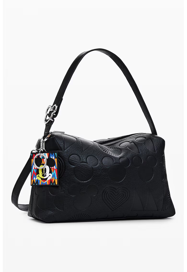 Desigual Geanta crossbody din piele ecologica cu logo Mickey Mouse - Negru