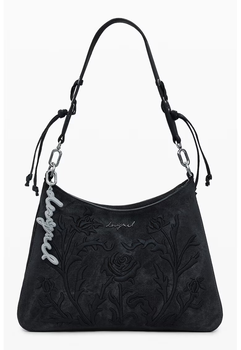 Desigual Geanta cu bareta de umar si detalii in relief - Negru