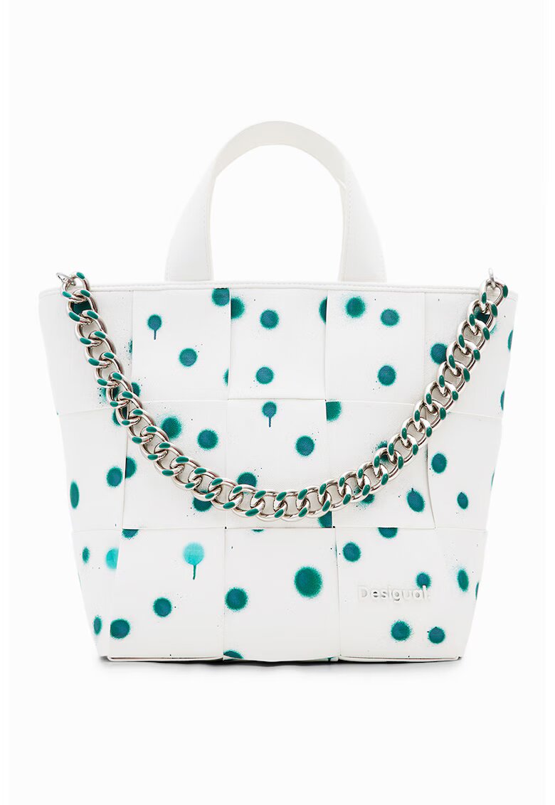 Desigual Geanta cu bareta de umar si model New Splatter Valdivia - Alb optic/Albastru deschis