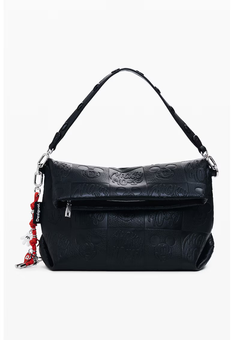 Desigual Geanta de umar cu model Mickey Mouse - Negru