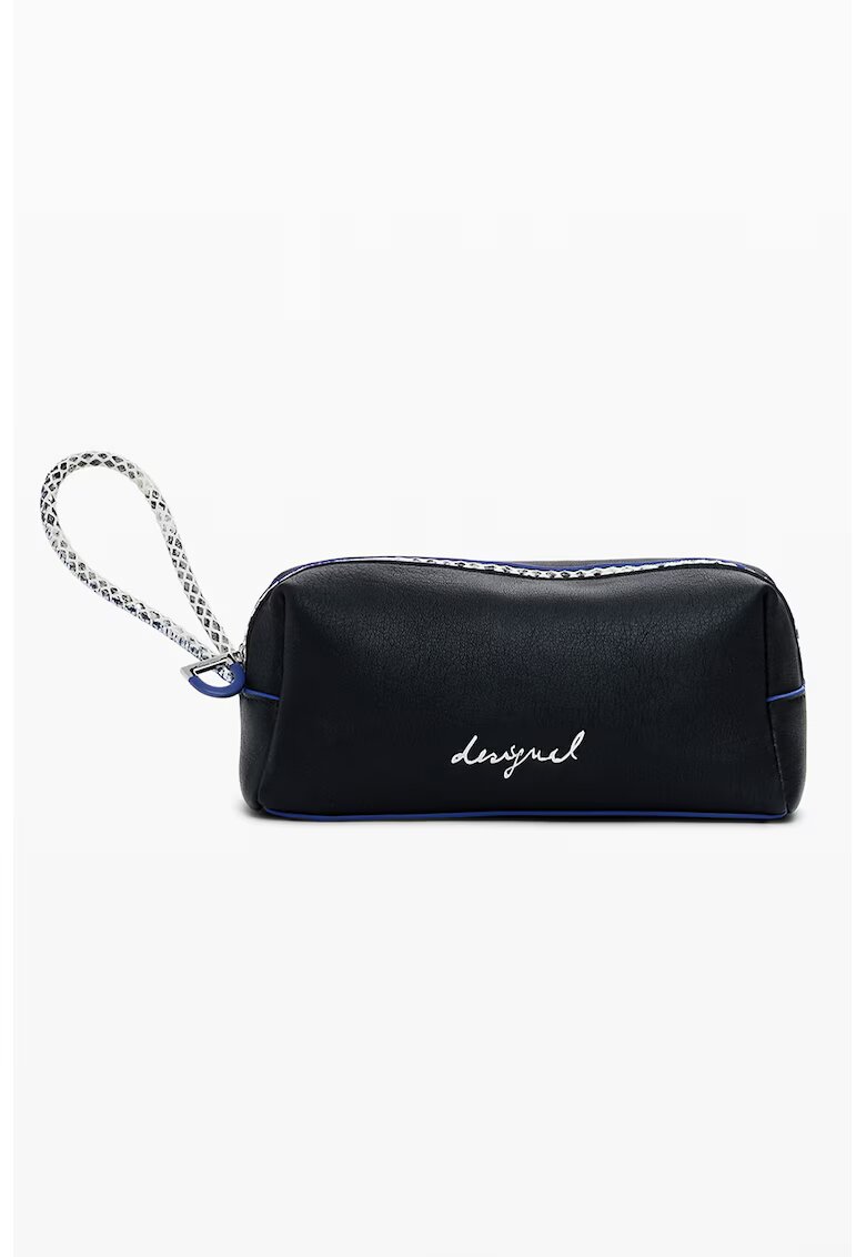 Desigual Geanta plic din piele ecologica cu logo - Negru