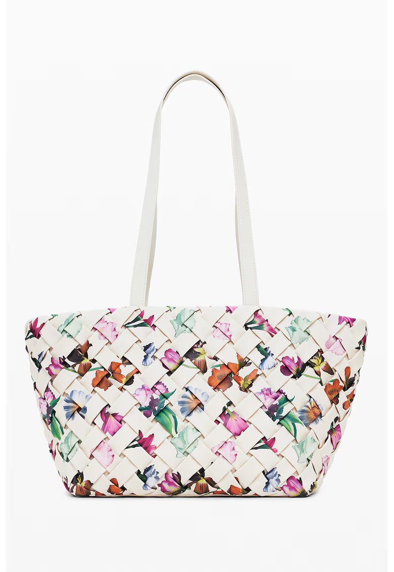 Desigual Geanta shopper din piele ecologica cu aspect tesut Éclat - Multicolor