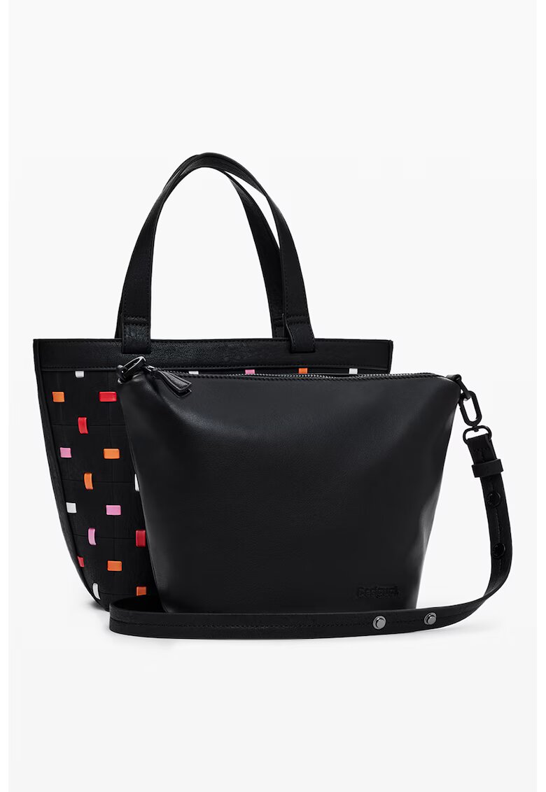 Desigual Geanta tote cu etui detasabil - Rosu/Negru/Portocaliu