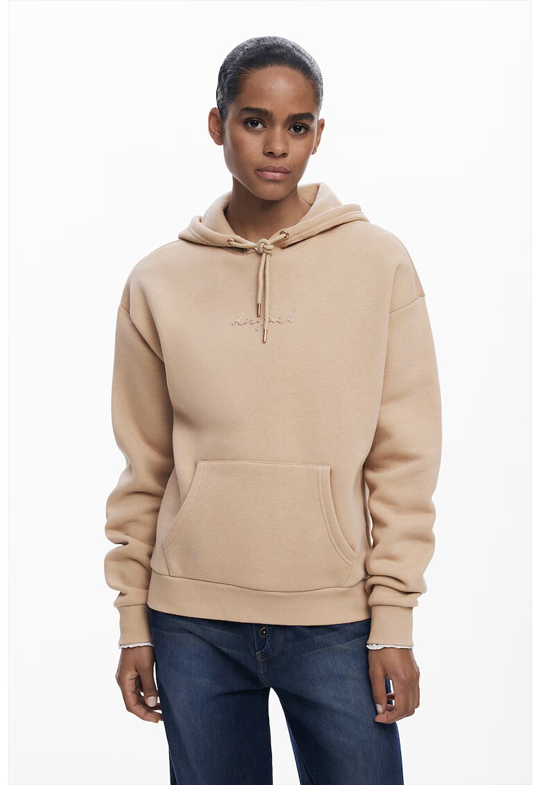 Desigual Hanorac cu buzunar kangaroo - Maro nisip