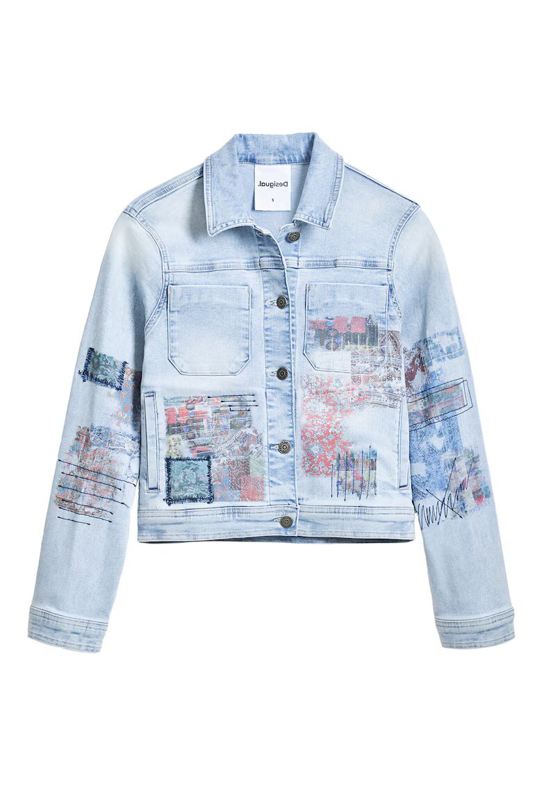 Desigual Jacheta de blugi dama 25SWED03 - Bumbac/Elastan - Albastru - Albastru