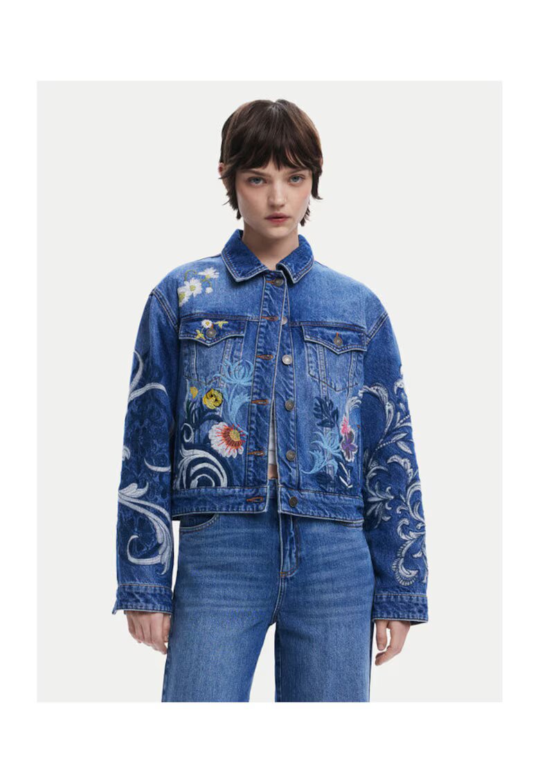 Desigual Jacheta de blugi dama 25SWED55 - Bumbac - Albastru - Albastru