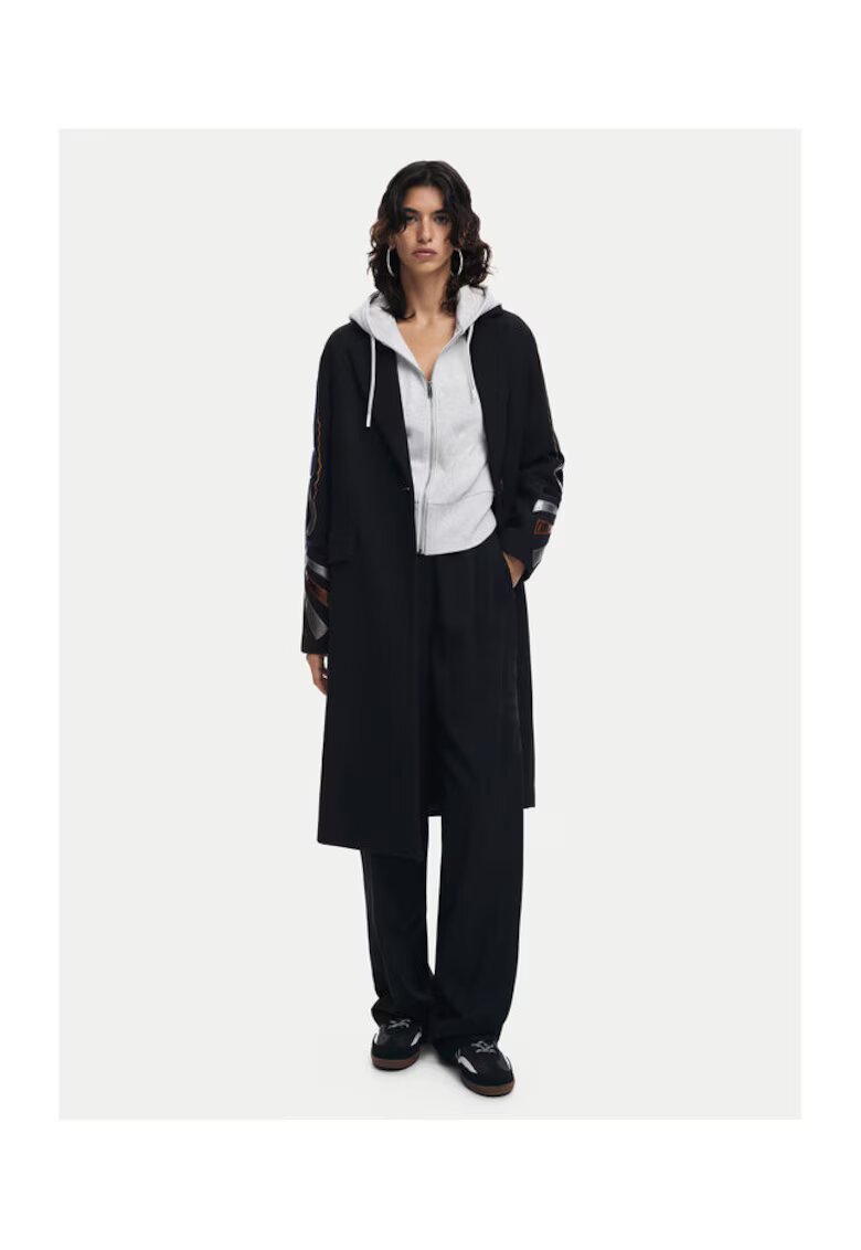 Desigual Palton dama - 304478529 - Poliester/Lana - Negru - Negru