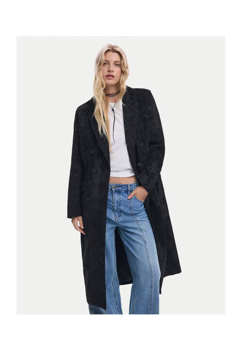 Desigual Palton de tranzitie de negru