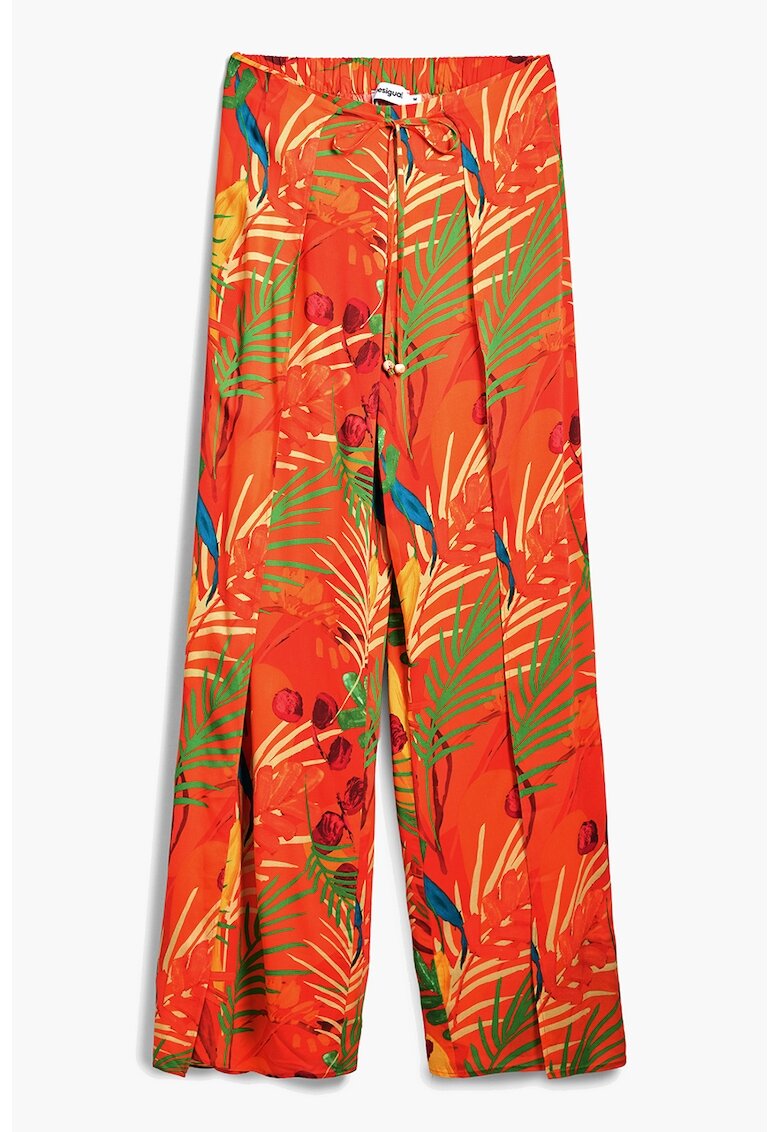 Desigual Pantaloni cu imprimeu si talie elastica - Verde/Portocaliu mandarina/Albastru