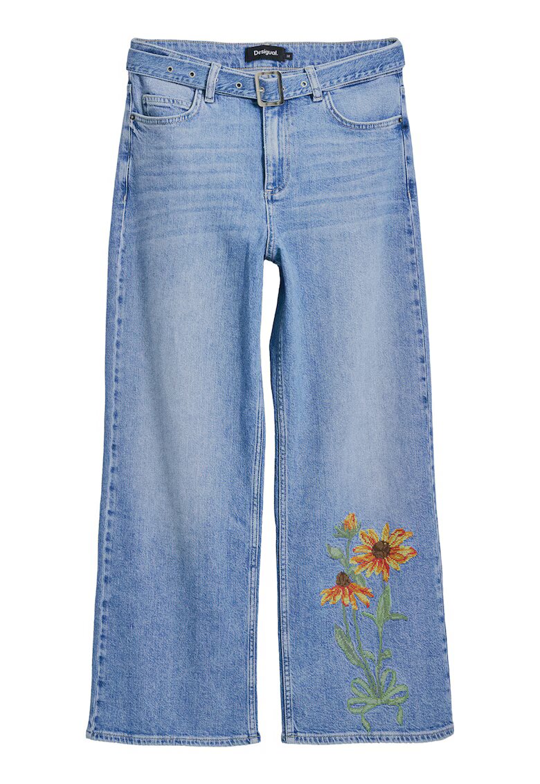 Desigual Pantaloni dama 25SWDD14 - Bumbac/Poliester - Albastru - Albastru