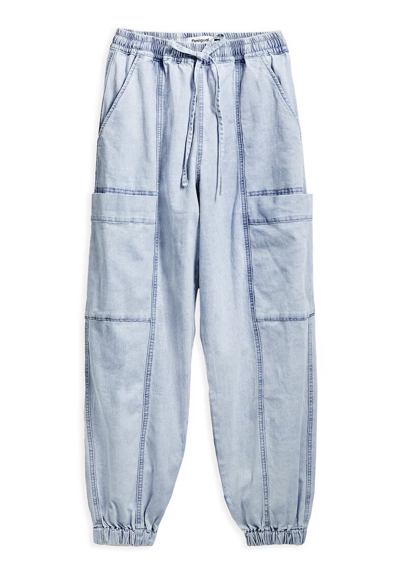 Desigual Pantaloni dama 25SWDD42 - Bumbac/Poliester - Albastru - Albastru