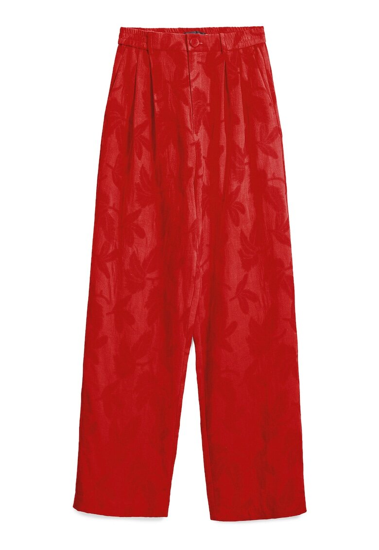 Desigual Pantaloni dama 25SWPW33 - Bumbac/Viscoza - 46797 - Rosu