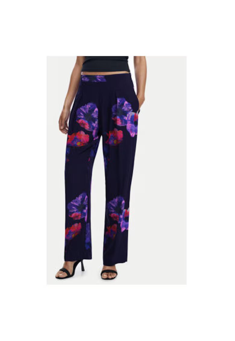Desigual Pantaloni dama 25SWPWX5 - Viscoza - Negru - Negru