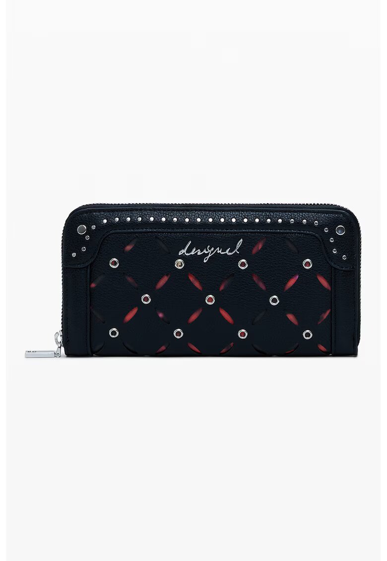 Desigual Portofel de piele ecologica cu fermoar - Negru