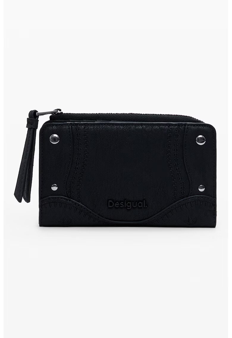 Desigual Portofel din piele ecologica cu fermoar - Negru
