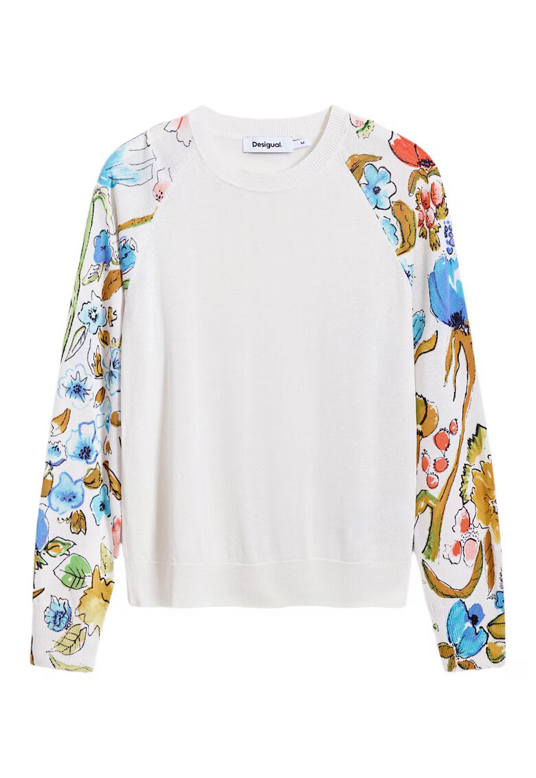 Desigual Pulover dama 25SWJF31 - Viscoza/Poliamida - XL INTL - Alb