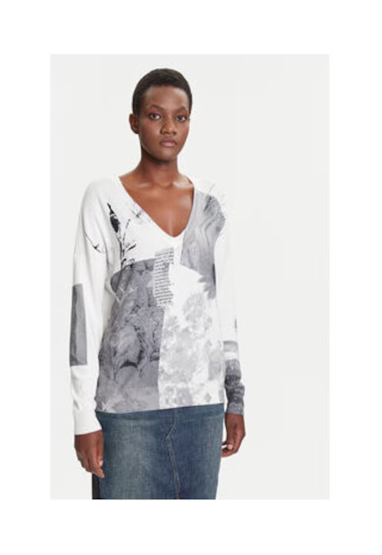 Desigual Pulover Dama - Gri - viscoza