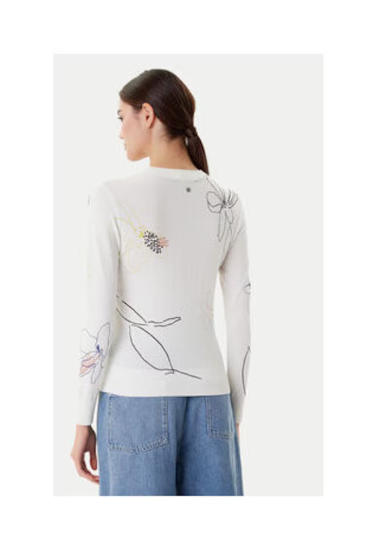 Desigual Pulover viscoza - alb