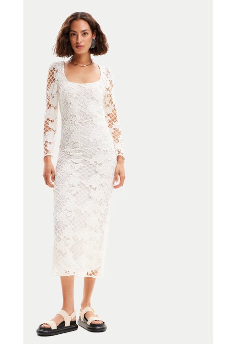 Desigual Rochie dama - 76435 - Alb - Bumbac
