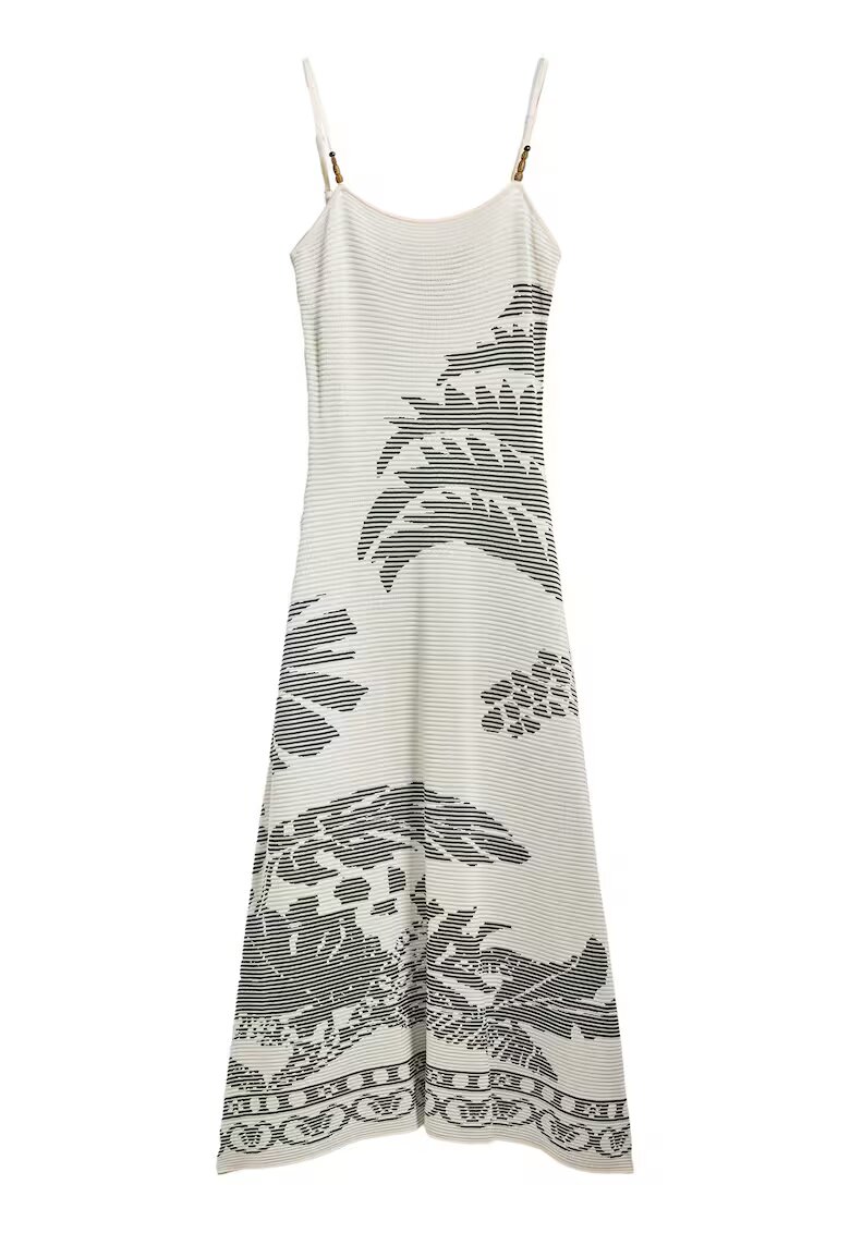 Desigual Rochie de vara dama 25SWVF11 - Viscoza/Poliamida - Bej - Bej
