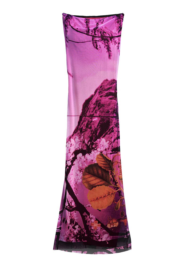 Desigual Rochie de vara dama 25SWVK39 - Poliester/Elastan - Roz - Roz