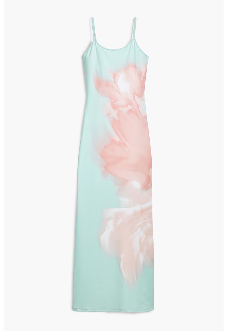 Desigual Rochie-furou din material elastic - Roz somon/Verde menta