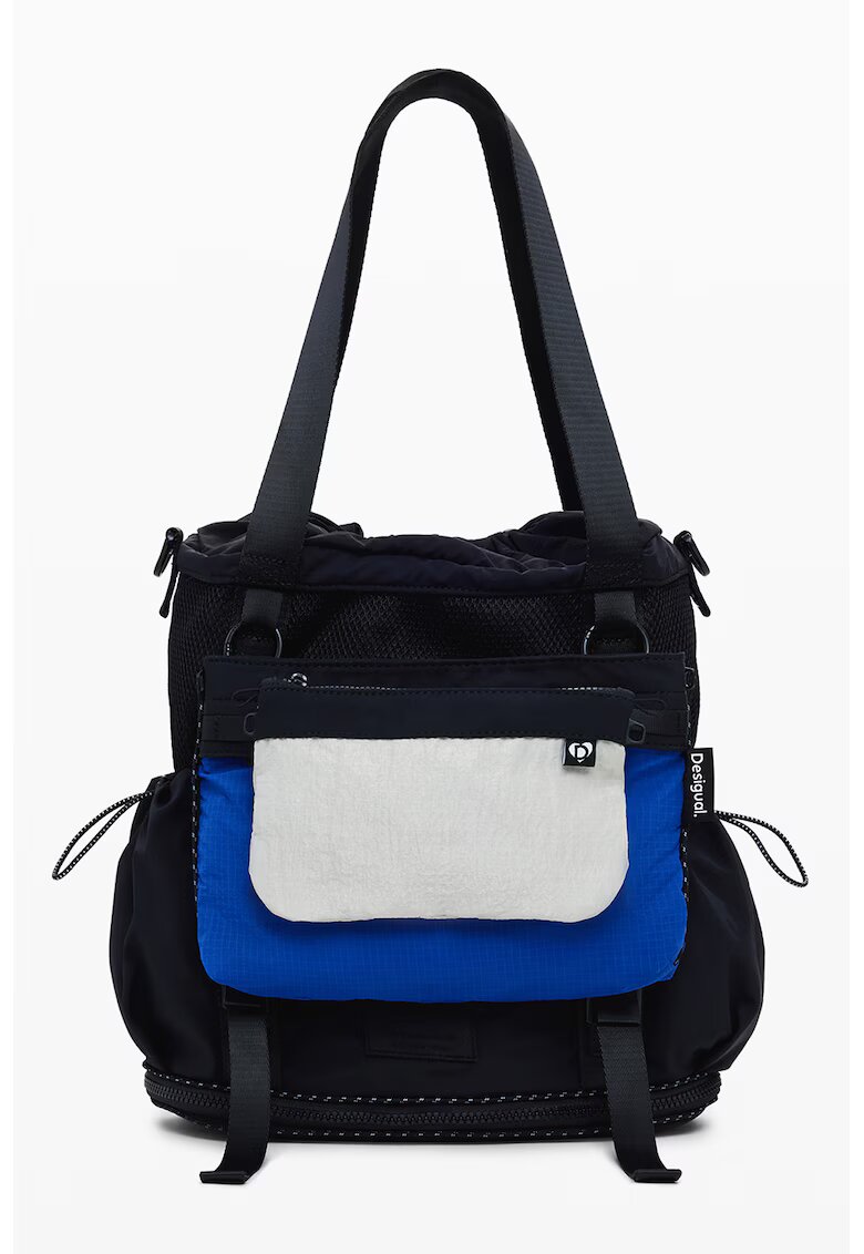 Desigual Rucsac convertibil cu model colorblock - Negru/Albastru