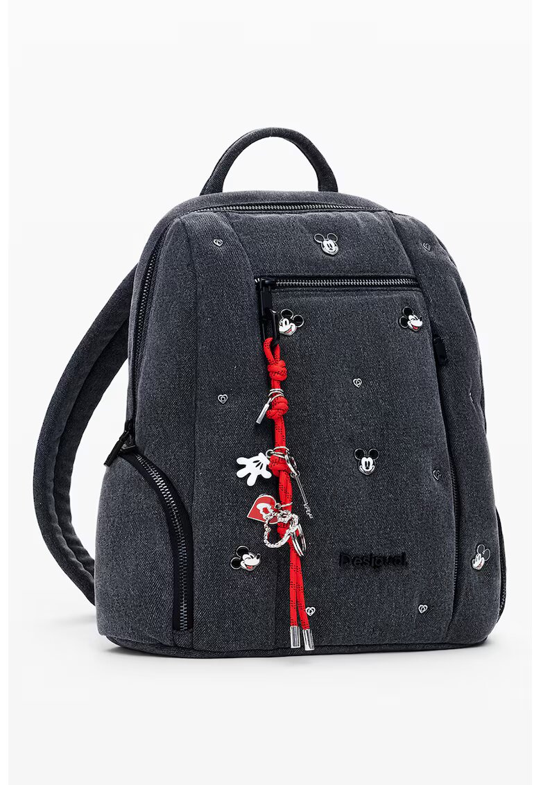 Desigual Rucsac cu detalii cu Mickey Mouse - Gri carbune