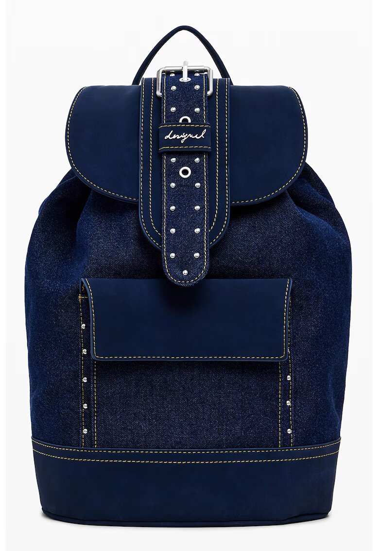 Desigual Rucsac de denim cu clapa - Albastru ultramarin