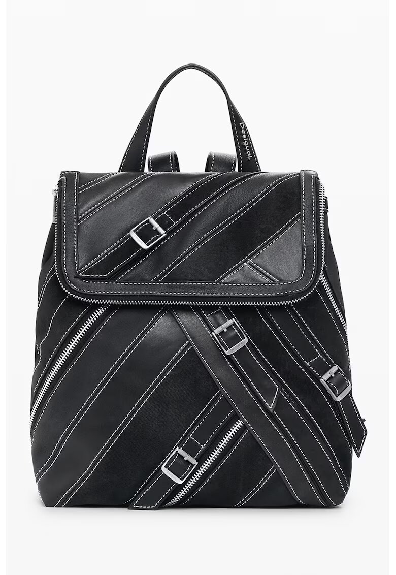 Desigual Rucsac din piele ecologica cu catarame decorative - Negru