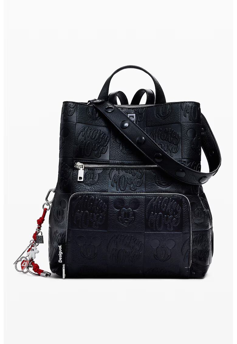 Desigual Rucsac din piele ecologica cu detalii cu Mickey Mouse - Negru