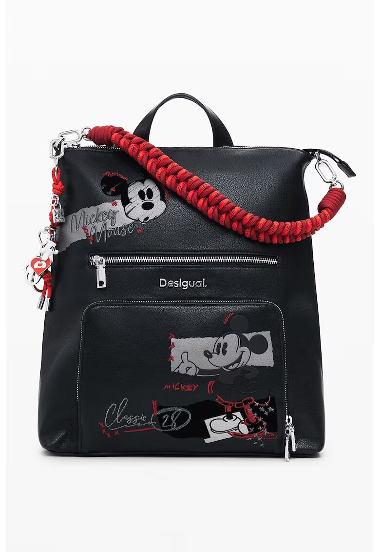 Desigual Rucsac din piele ecologica cu detalii cu Mickey Mouse - Negru