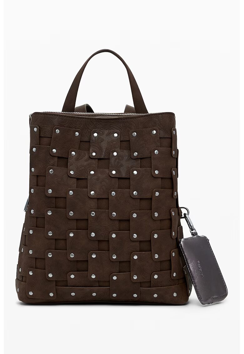 Desigual Rucsac din piele ecologica cu etui detasabil - Maro