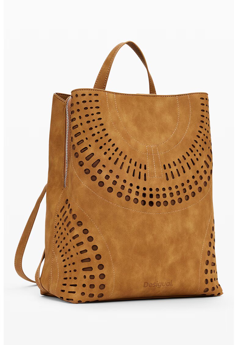 Desigual Rucsac din piele ecologica cu model perforat - Caramel