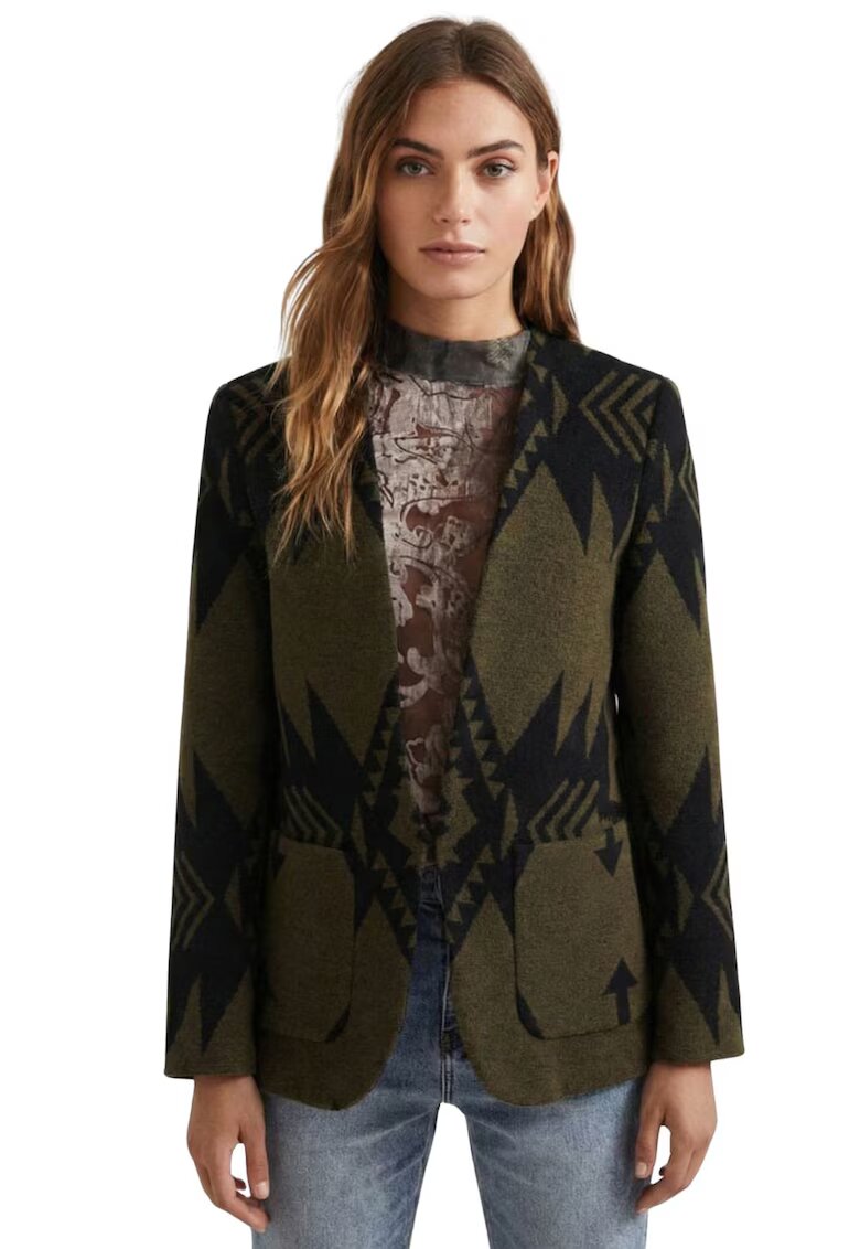 Desigual Sacou cu model etnic Ikat