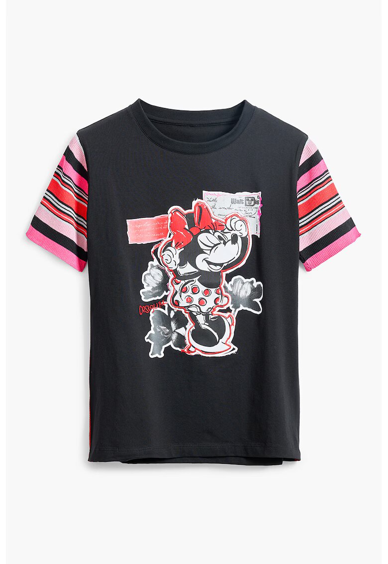 Desigual Tricou cu imprimeu cu desene animate - Rosu/Negru/Roz