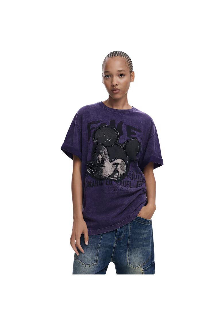 Desigual Tricou Fugaz Mickey Loose 48988 - Violet