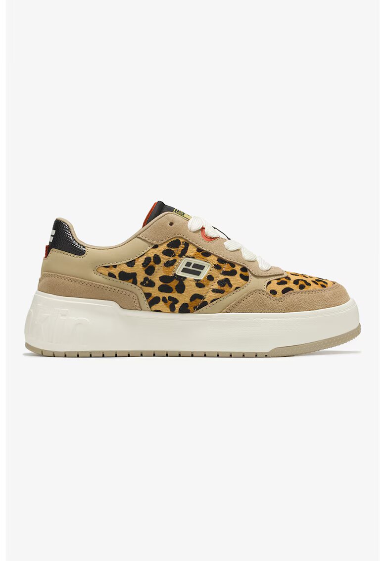DFranklin Pantofi sport cu model animal print - Maro inchis/Maro/Bej