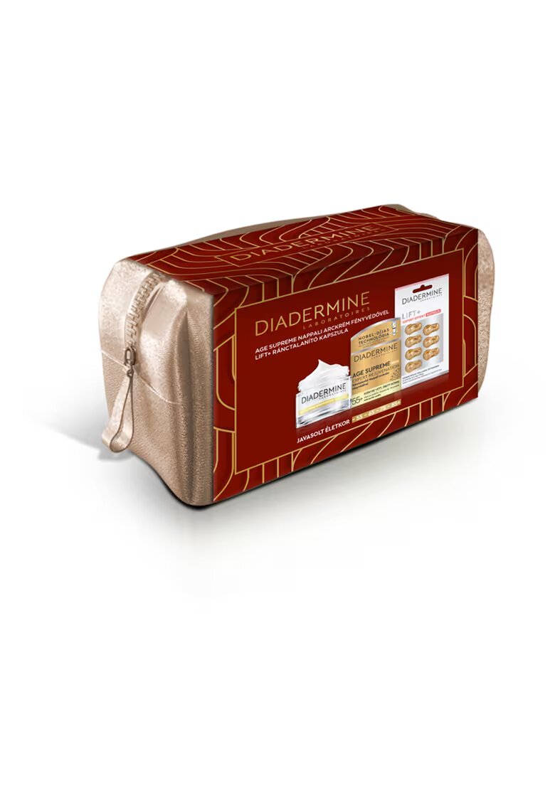 Diadermine Age Supreme cremă de zi antirid și capsule - pachet cadou în geantă cosmetică