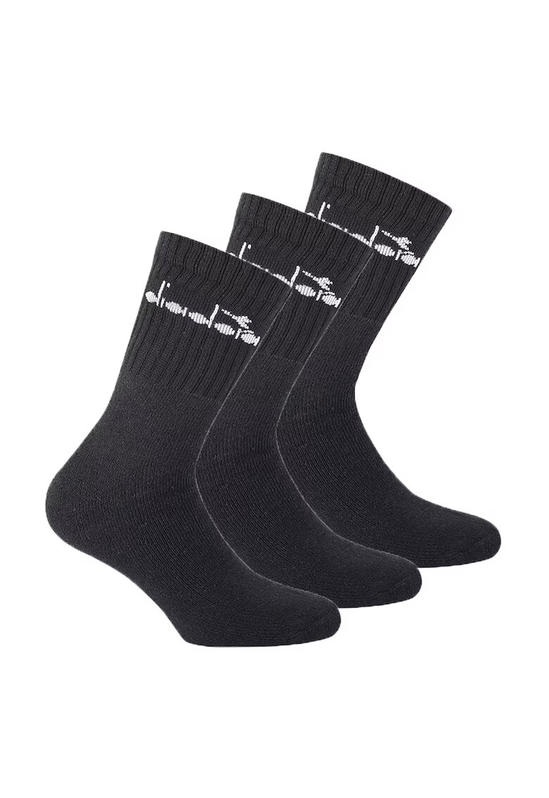 Diadora Set de sosete lungi unisex - 3 perechi - Negru
