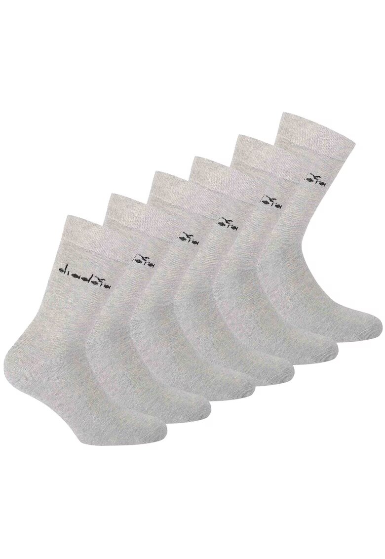 Diadora Set de sosete lungi unisex - 6 perechi - Gri deschis
